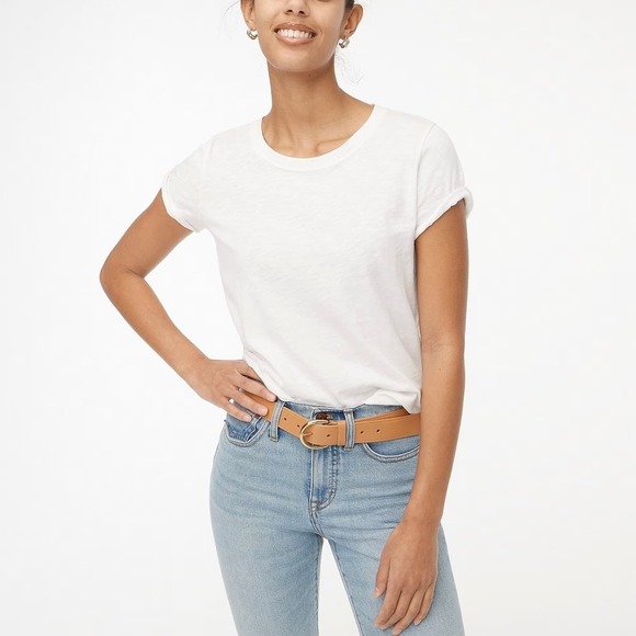 J. Crew Factory NWT White Girlfriend Crew Neck Short Sleeve Tee 2XL - Picture 1 of 8